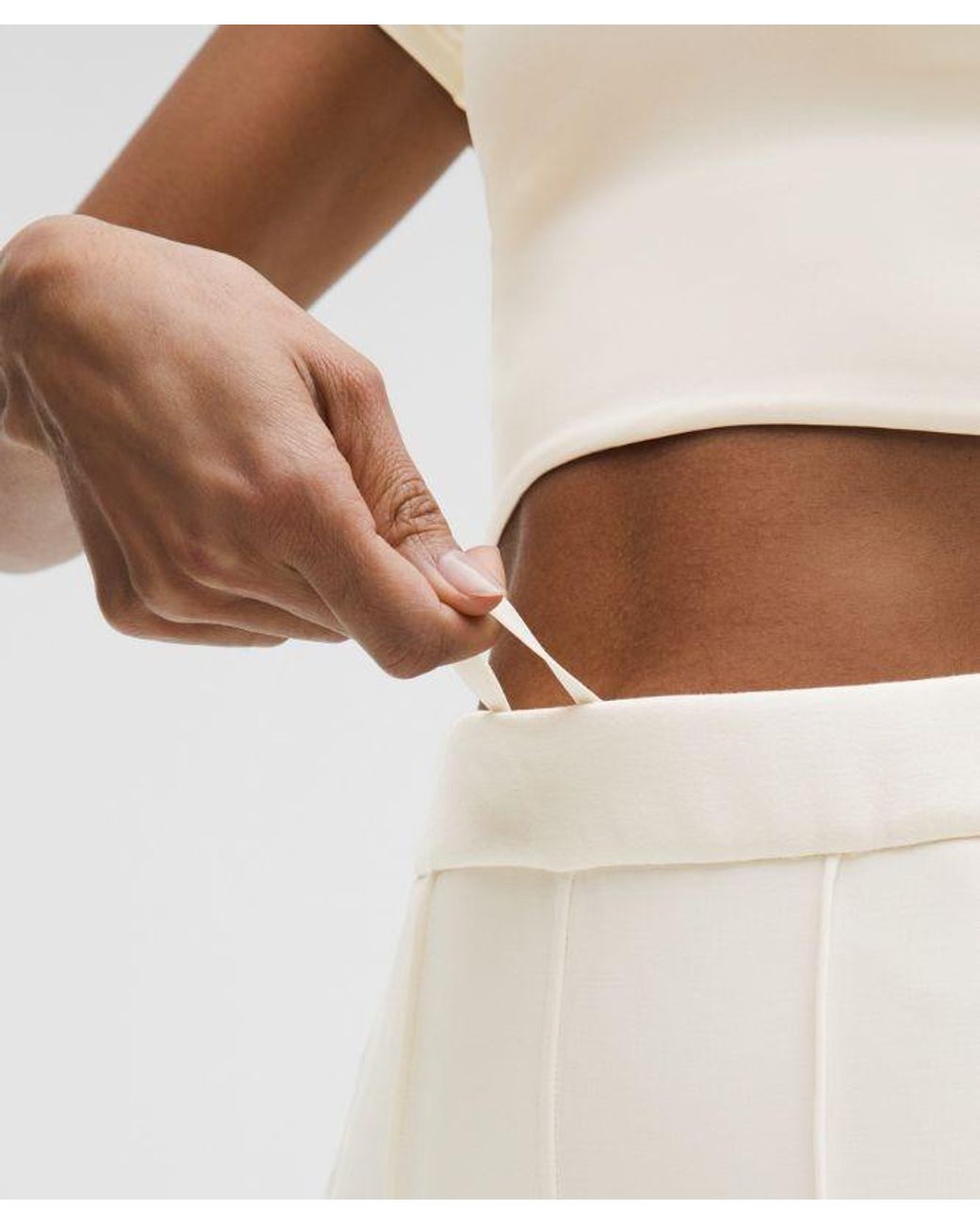 lululemon athletica White Softstreme Pintuck High-Rise Wide-Leg Pant