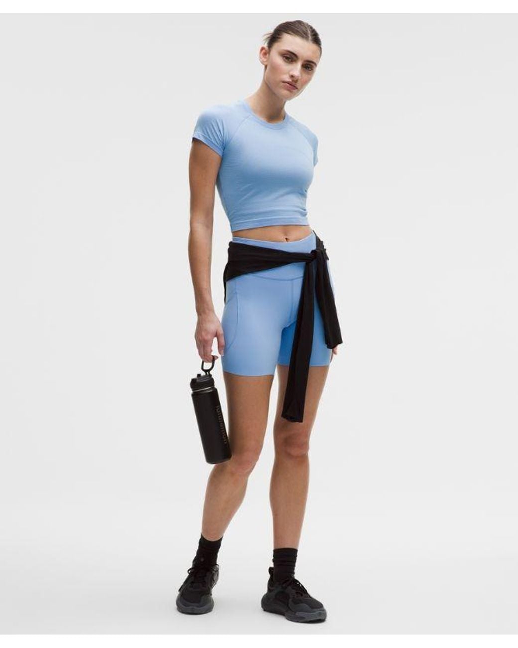lululemon athletica Blue – Swiftly Tech Cropped Short-Sleeve Shirt 2.4 – – Size 4