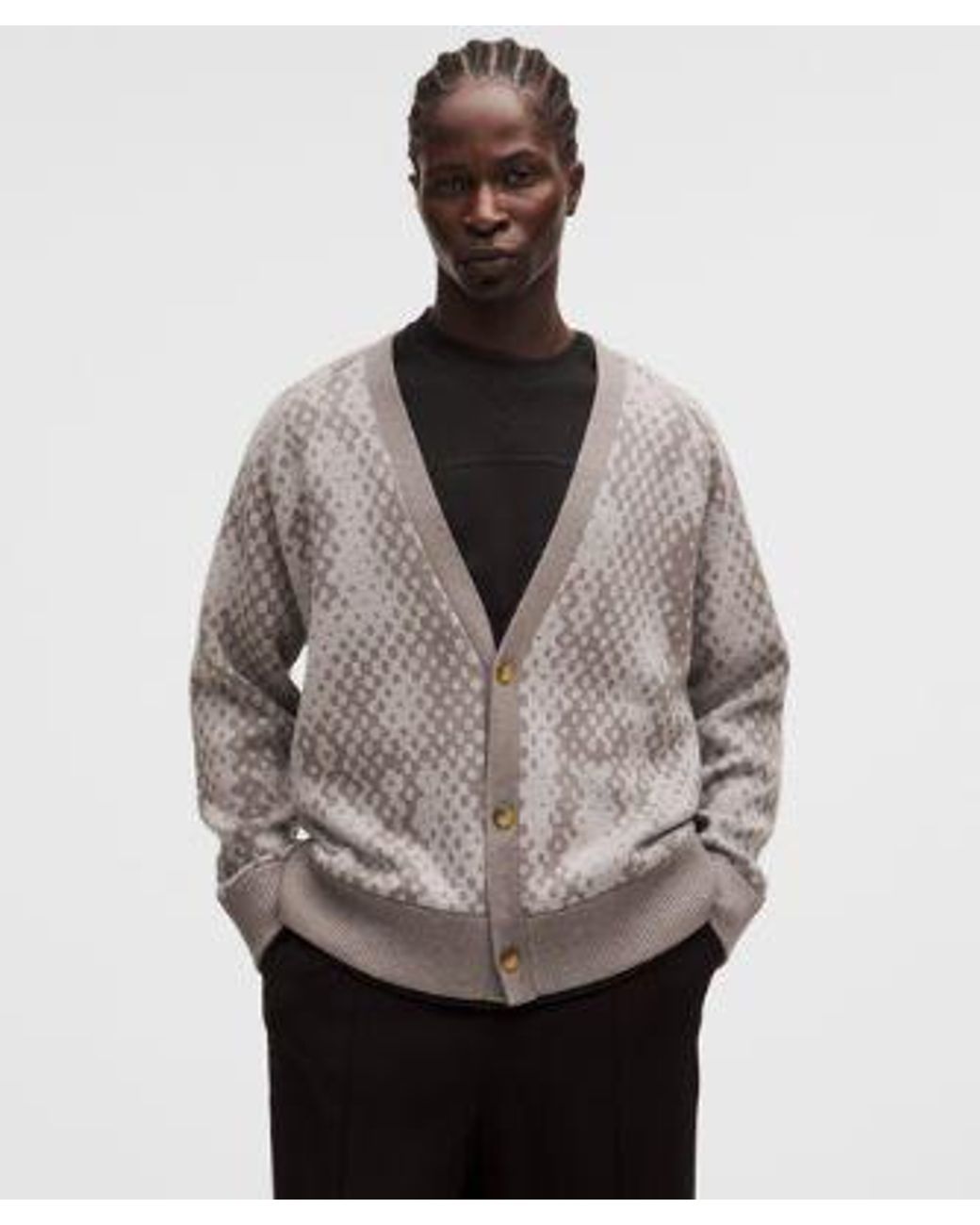lululemon athletica Gray Merino Wool Cardigan for men