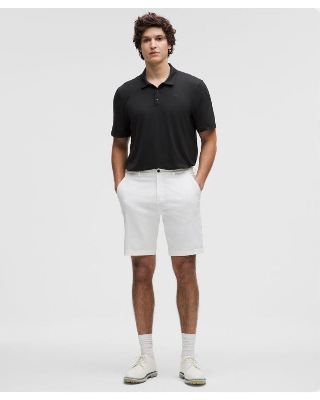 lululemon athletica Black Logo Sport Polo Short Sleeve for men