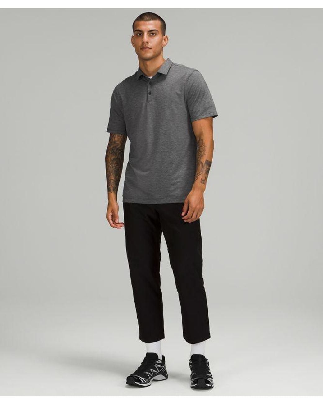 lululemon athletica Gray Evolution Short-Sleeve Polo Shirt for men