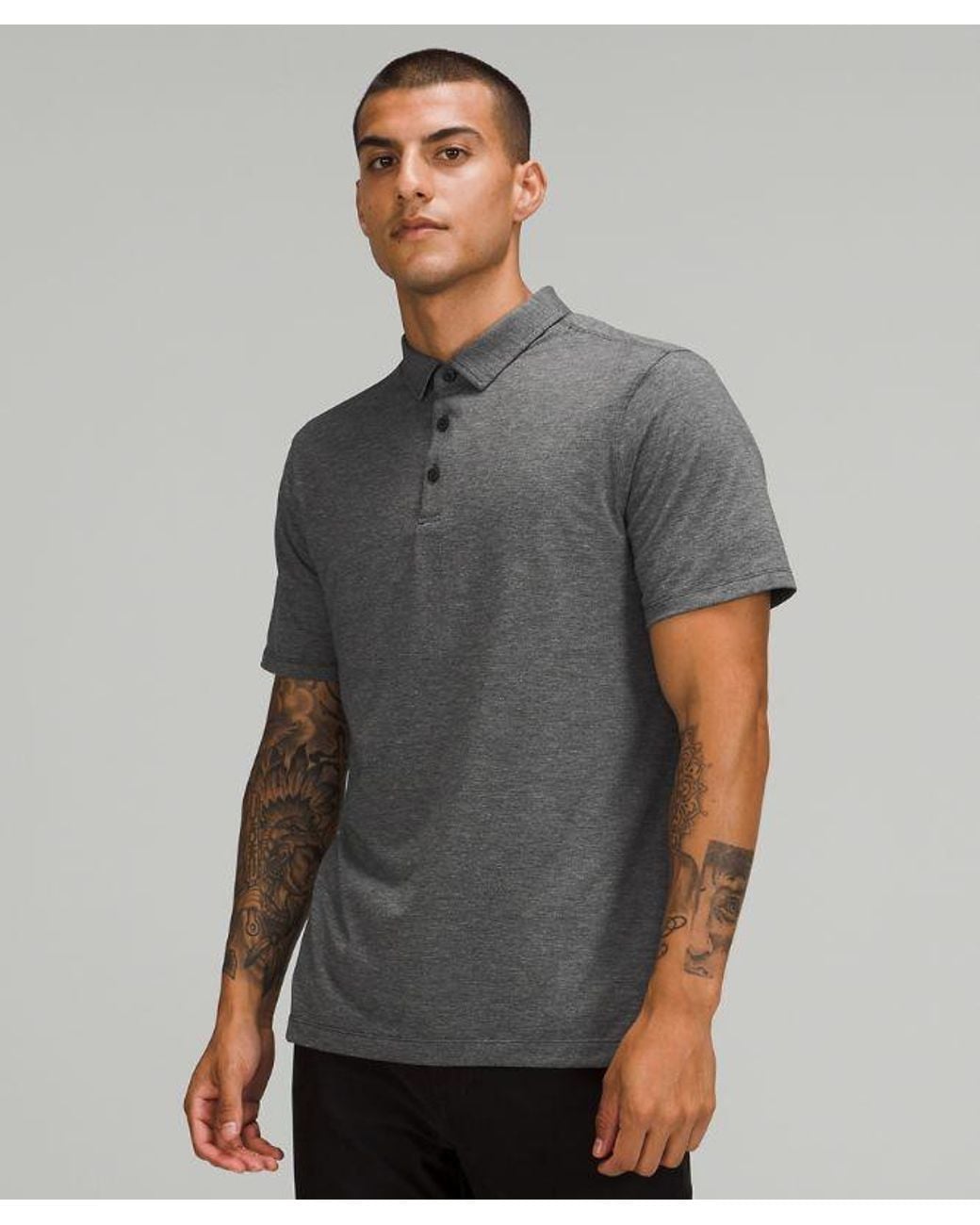 lululemon athletica Gray Evolution Short-Sleeve Polo Shirt for men