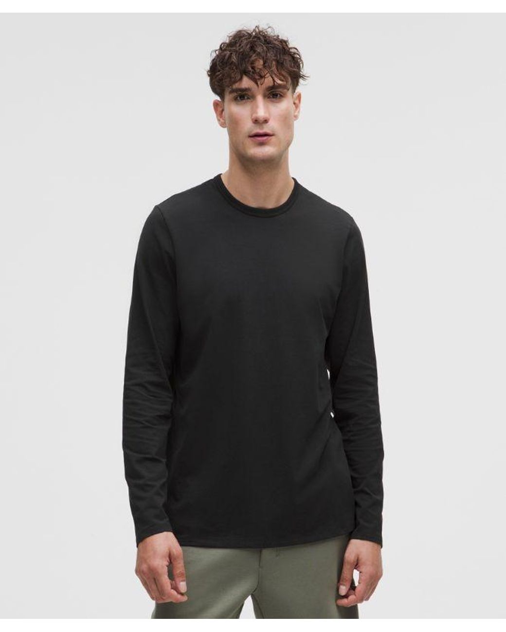 lululemon athletica Black Organic Cotton Classic-Fit Long-Sleeve Shirt for men