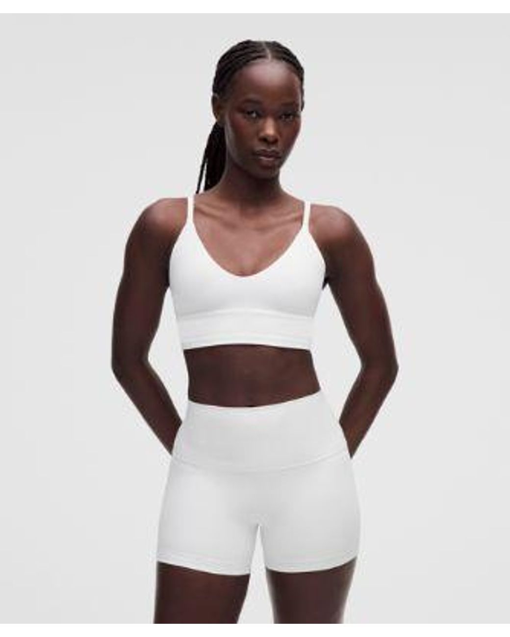 lululemon athletica White Focuser Scoop-Neck Bra Nulu