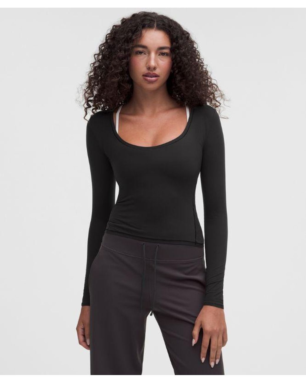 lululemon athletica Black Wundermost Ultra-Soft Nulu Scoopneck Long-Sleeve Shirt