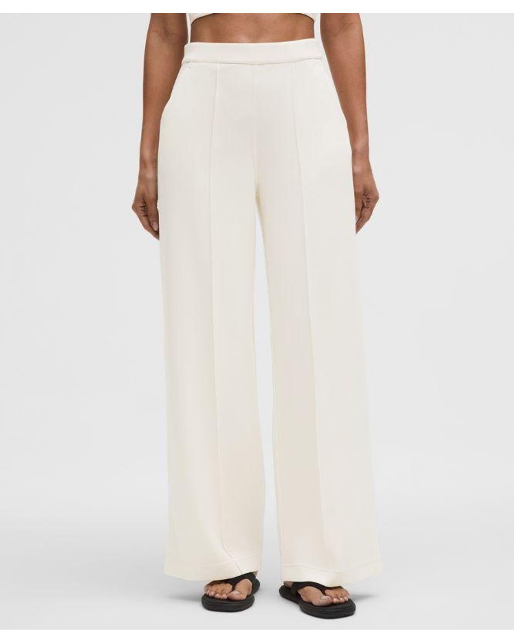 lululemon athletica White Softstreme Pintuck High-Rise Wide-Leg Pant