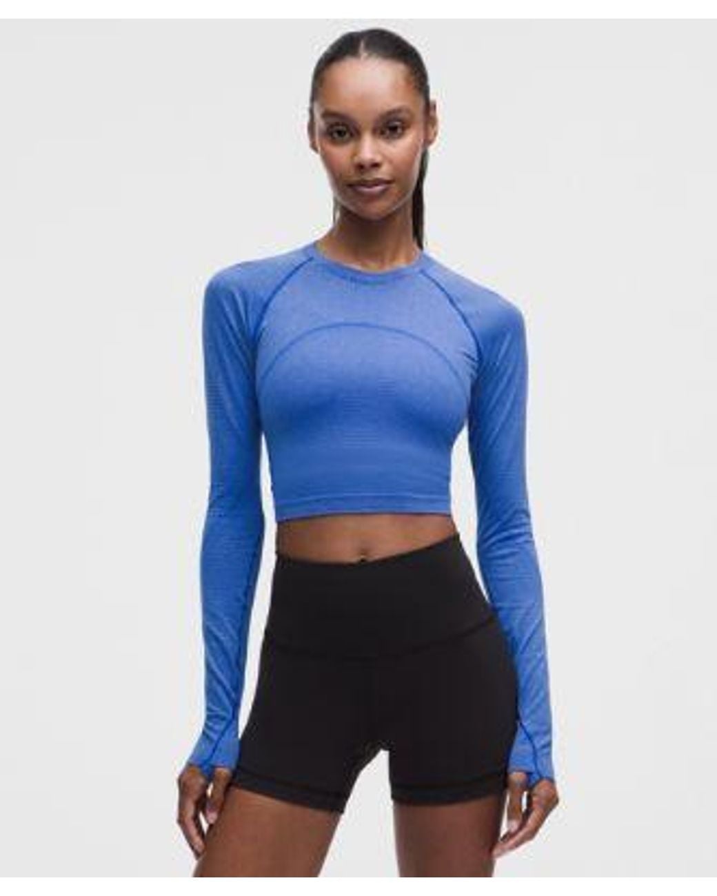 lululemon athletica Blue Swiftly Tech Cropped Long-Sleeve Shirt 2
