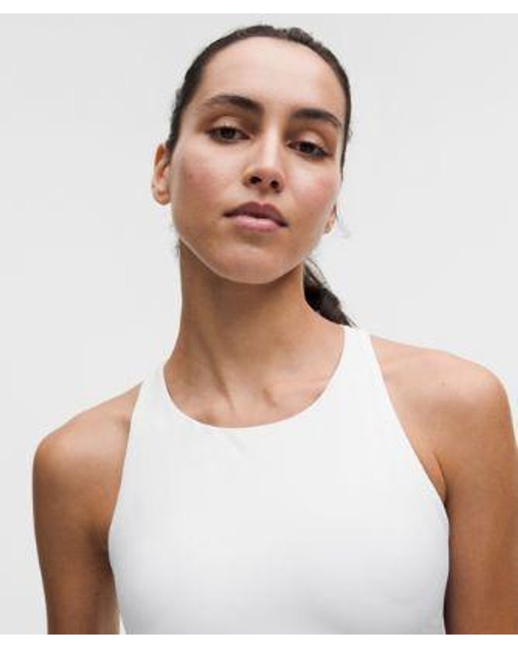 lululemon athletica White – Energy High-Neck Longline Sports Bra Evolve Medium Support, B-D Cups – – Size Large