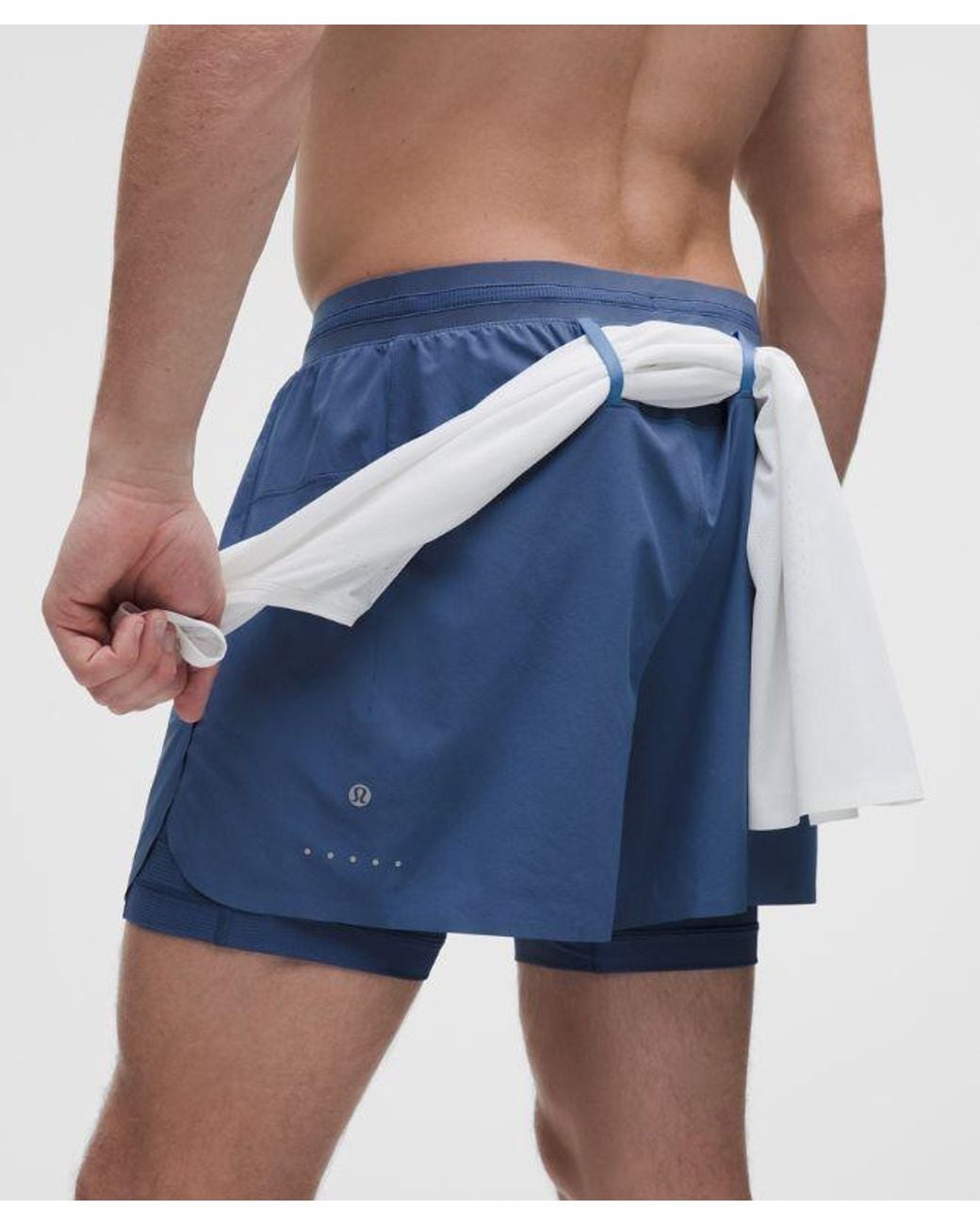 lululemon athletica Blue – X Geoff Mcfetridge Fast And Free Lined Running Shorts – 5" – – Size Large for men