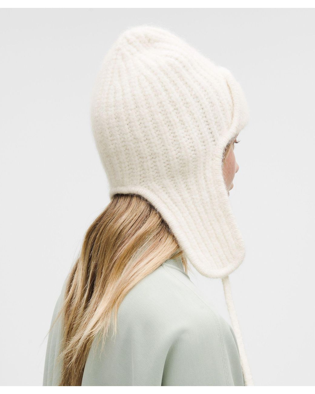 Lululemon Wool Blend Trapper Beanie lululemon Wool-Blend Trapper Beanie in White | Lyst main image 3