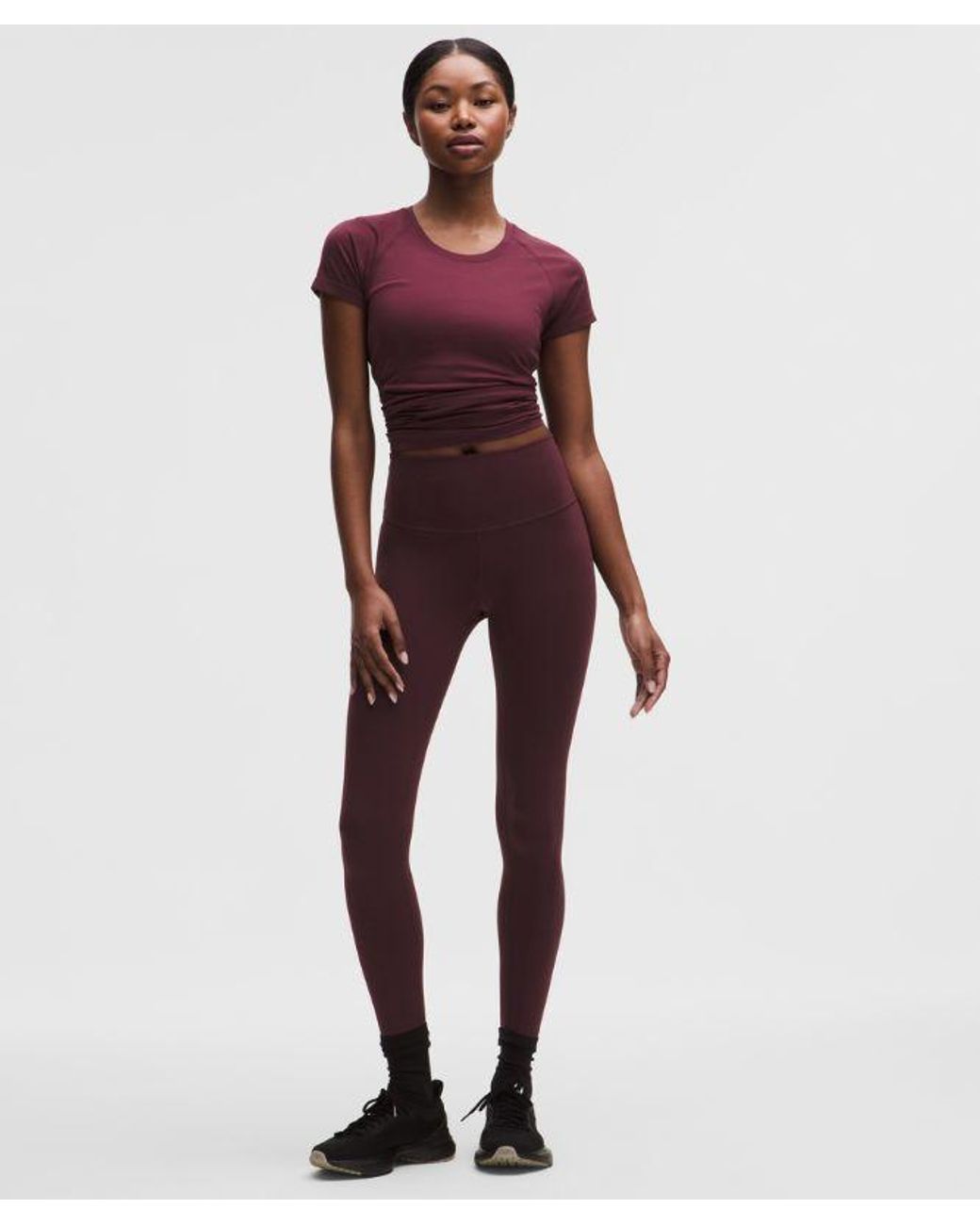lululemon athletica Red – Swiftly Tech Short-Sleeve Shirt 2.0 Hip Length – Color Burgundy/ – Size 24