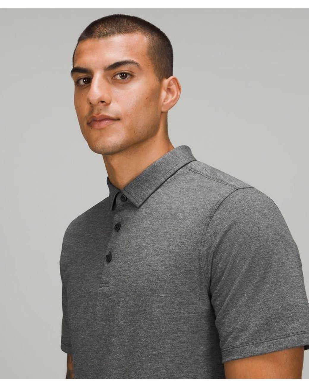 lululemon athletica Gray Evolution Short-Sleeve Polo Shirt for men