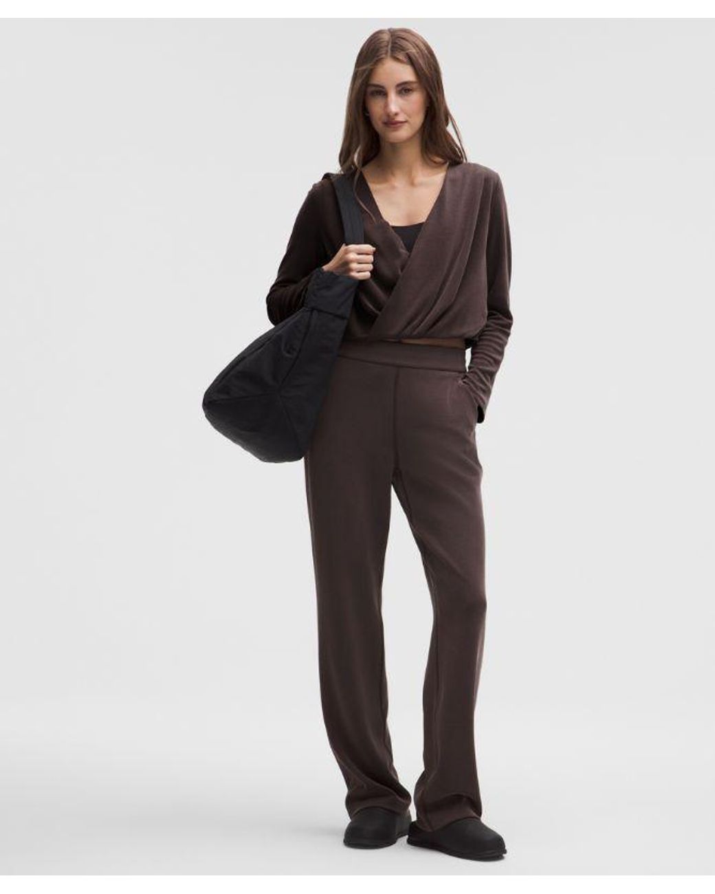 lululemon athletica Black – Softstreme High-Rise Straight-Leg Pants Regular – – Size Medium