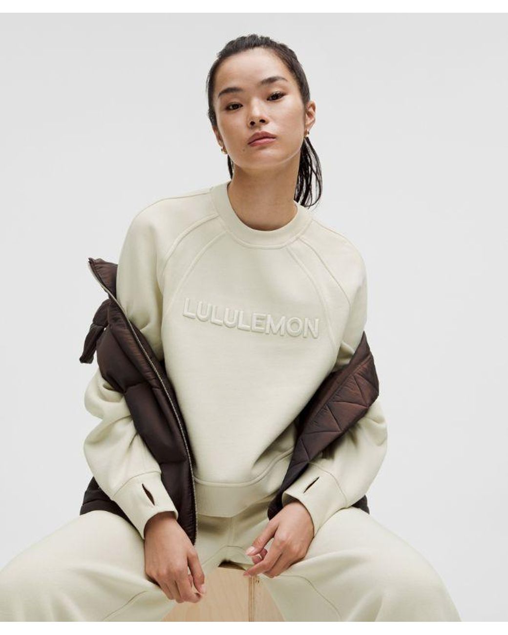lululemon athletica White Scuba Oversized Pullover