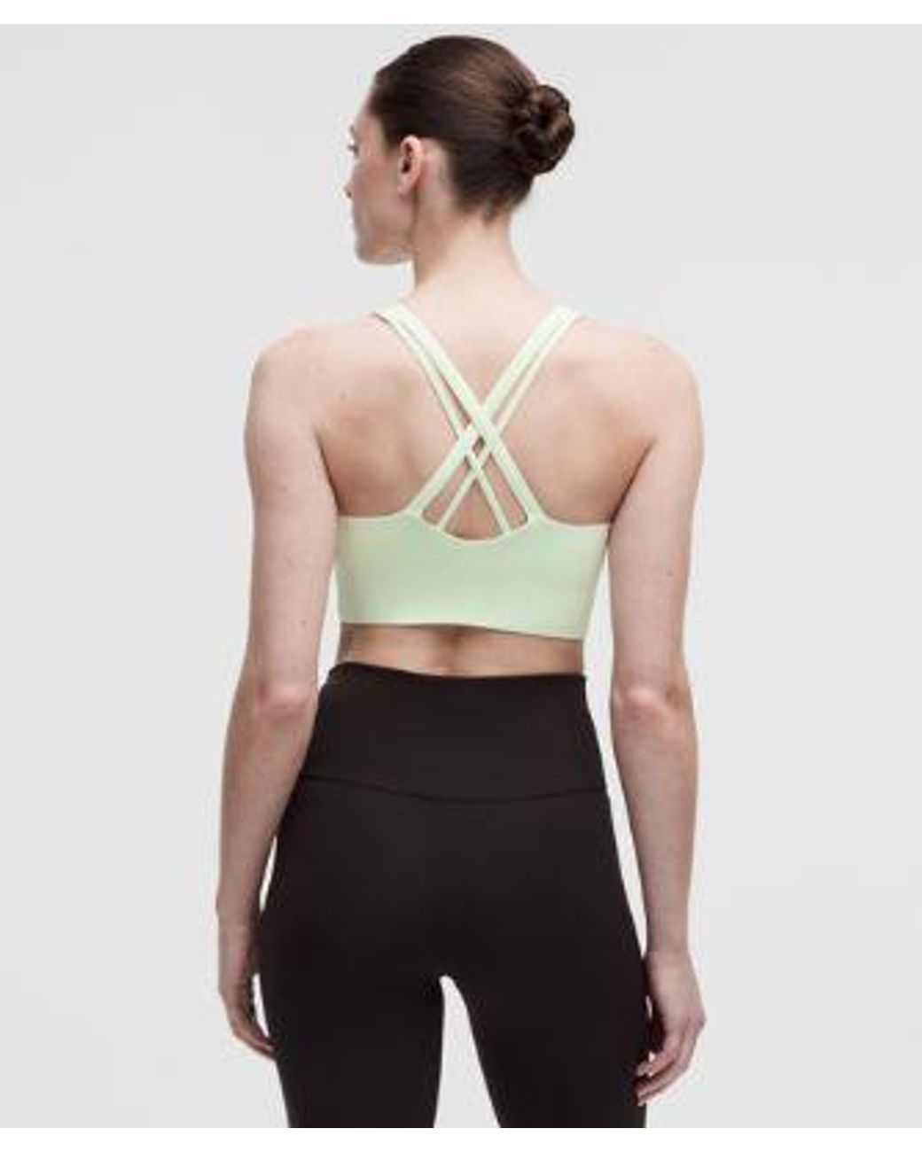 lululemon athletica Green – Energy High-Neck Longline Sports Bra Evolve Medium Support, B-D Cups – /Pastel –