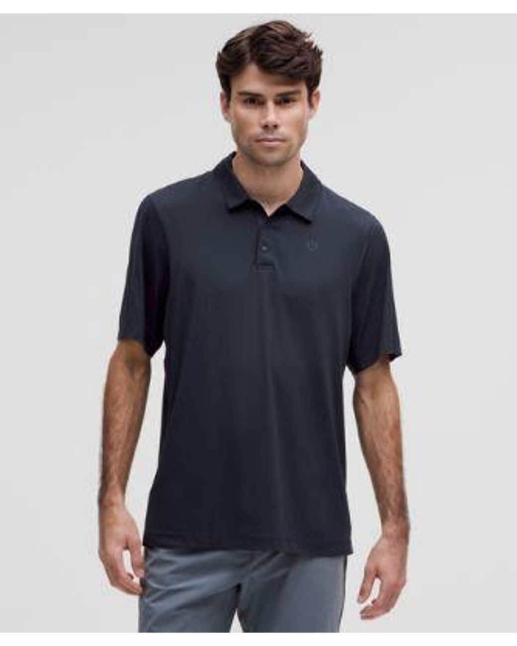 lululemon athletica Blue Logo Sport Polo Short Sleeve for men