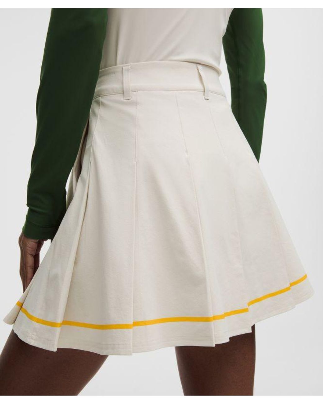 lululemon athletica White – Box-Pleat High-Rise A-Line Golf Skirt – – Size 28