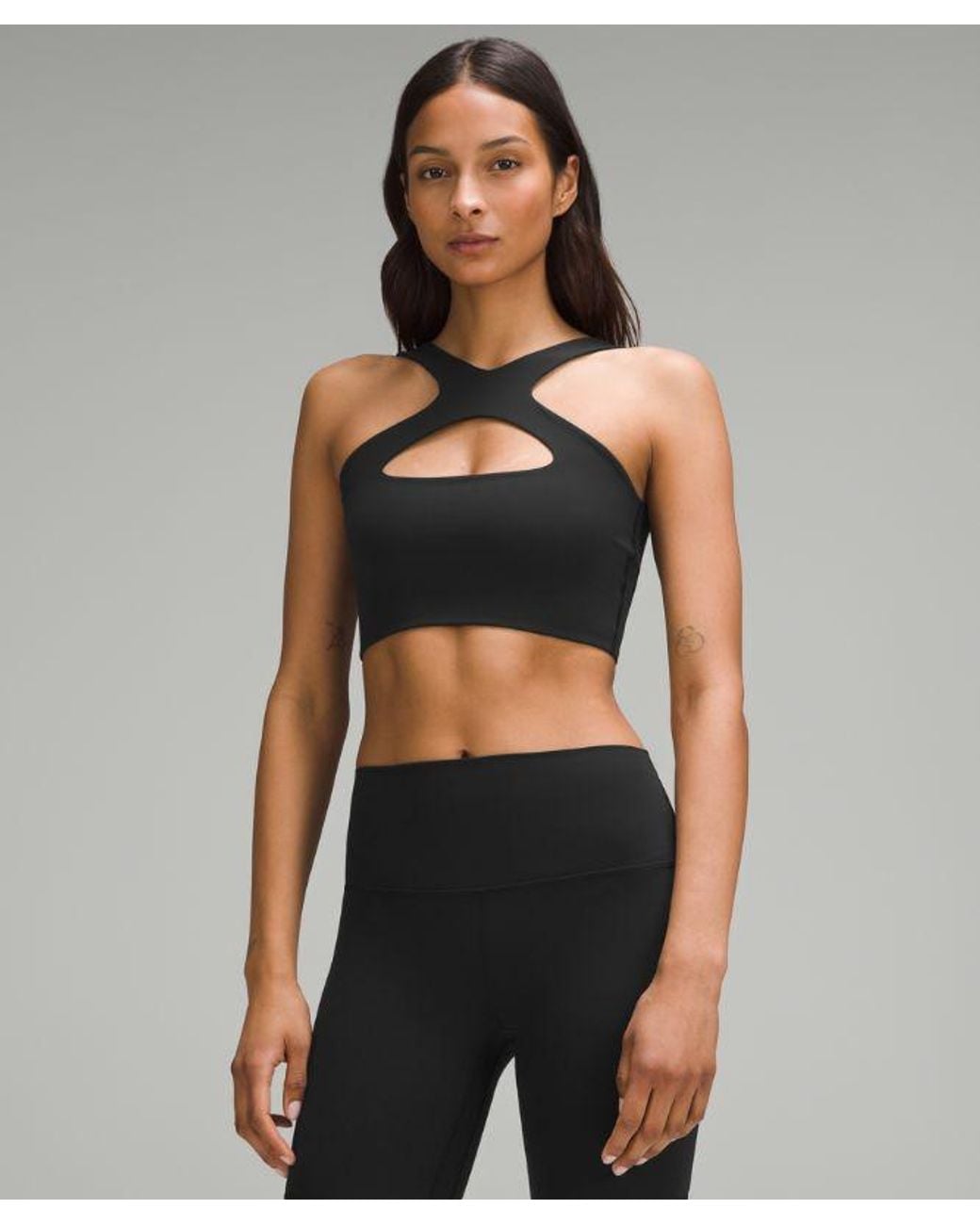 lululemon athletica Black Bend This Scoop And Cross Bra