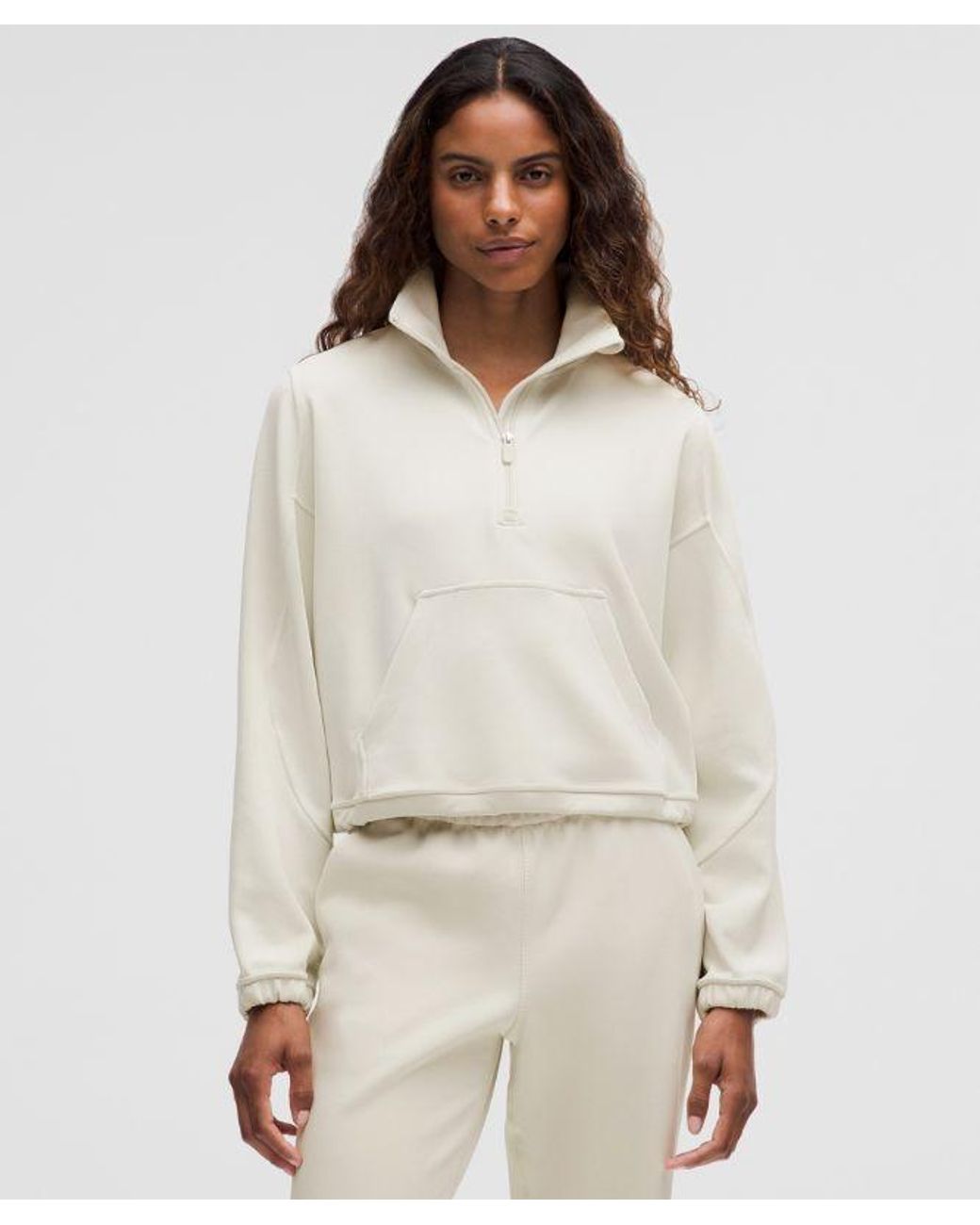 lululemon athletica Gray – Brushed Softstreme Half Zip Sweatshirt – – Size 14