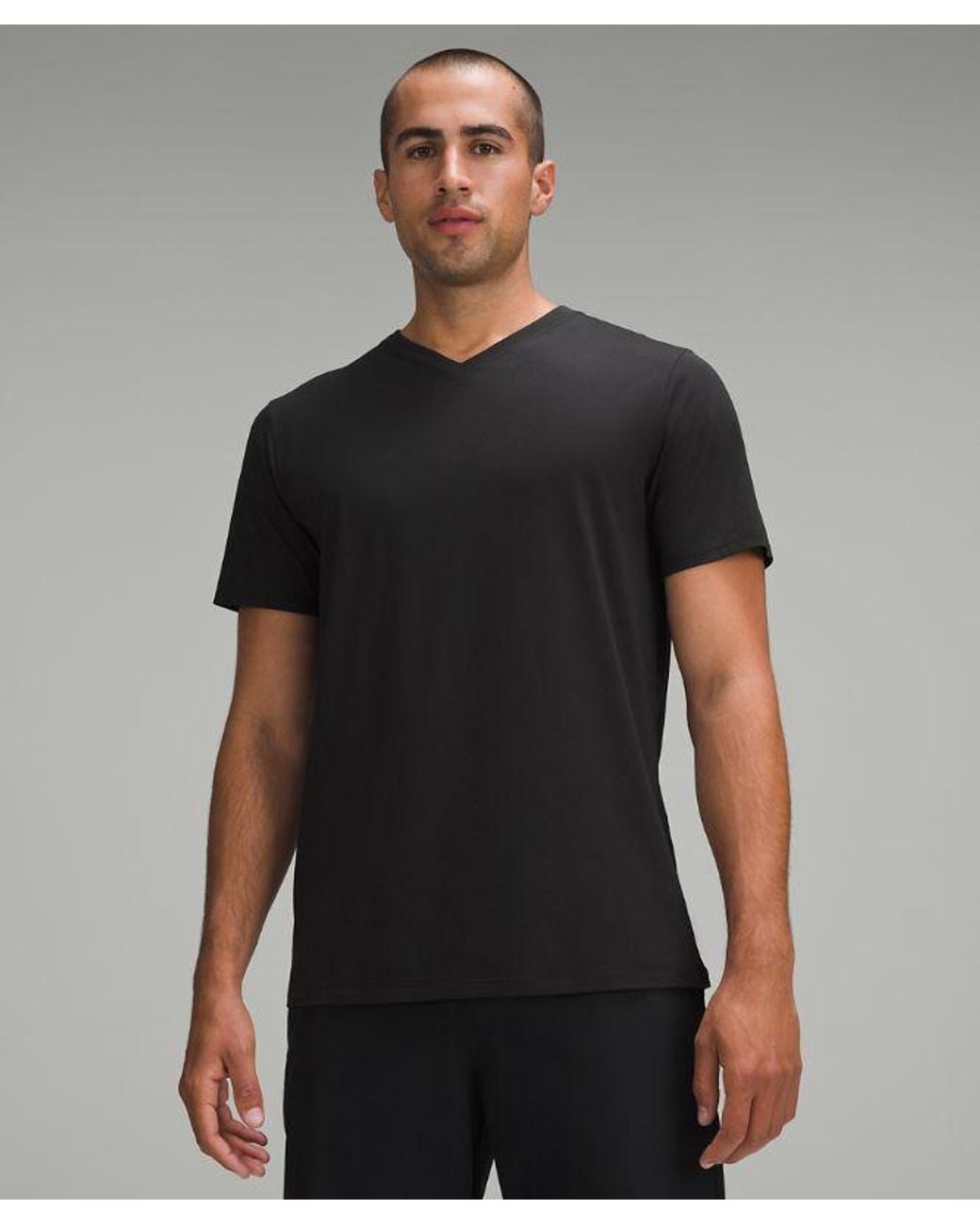 lululemon athletica Black Fundamental V-Neck T-Shirt for men