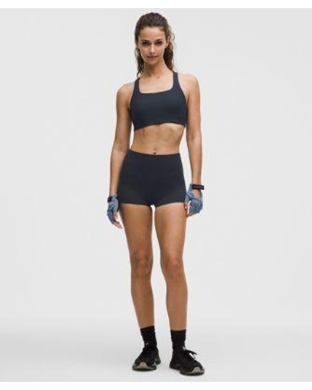 lululemon athletica Blue – All-Time Hero Ribbed Sports Bra Medium Support, B/C Cup – – Size Large