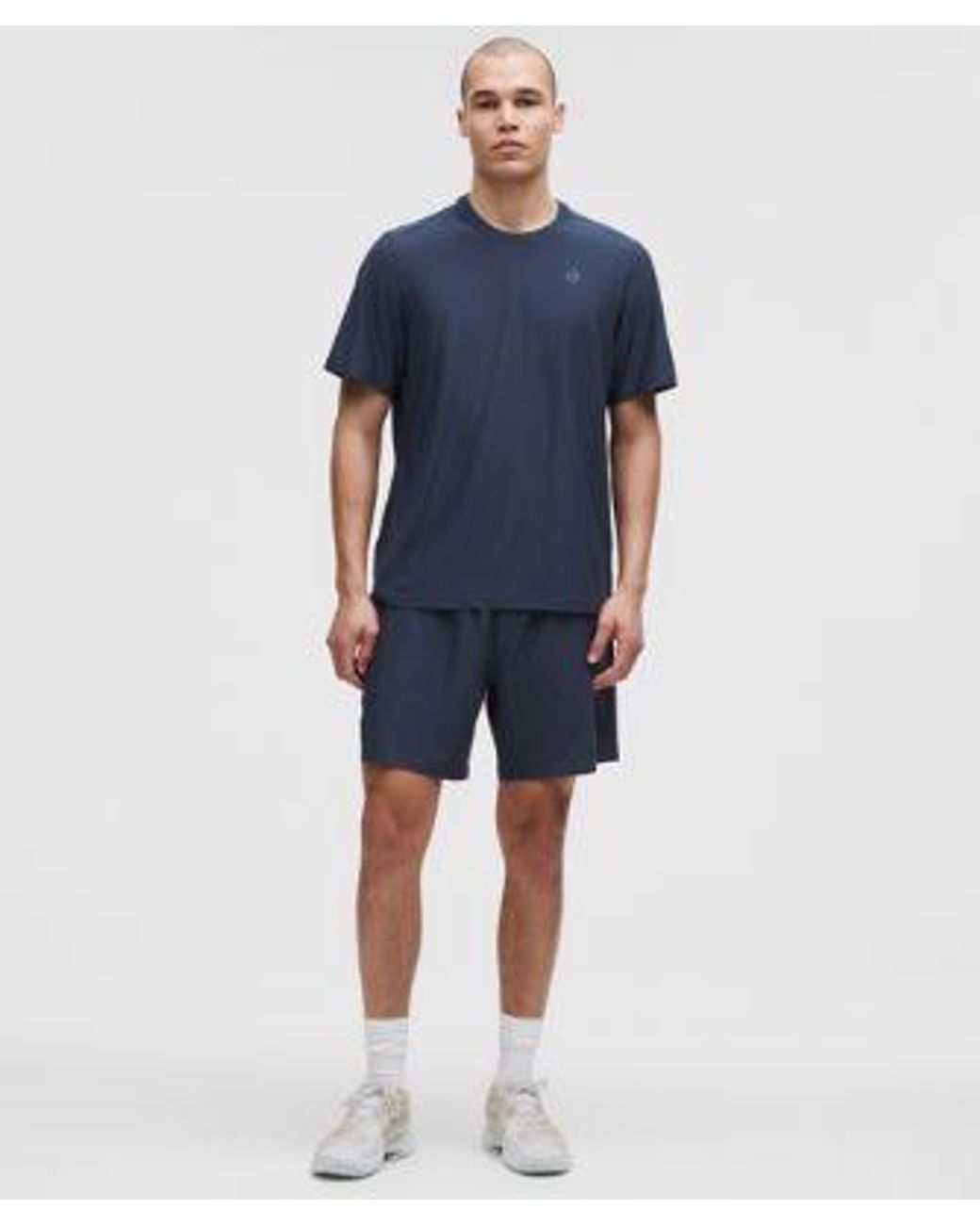lululemon athletica Blue Striped Mesh Tennis Short 7" for men