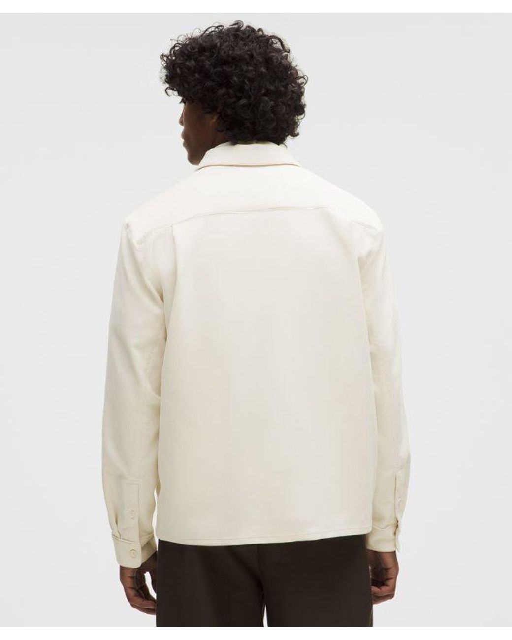 lululemon athletica White – Corduroy Relaxed-Fit Long-Sleeve Button-Up Shirt – – Size Large for men