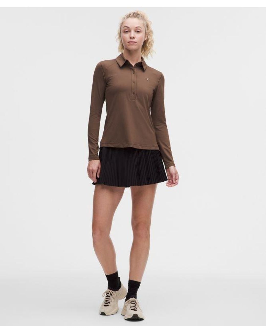 lululemon athletica Brown Quick-Dry Long-Sleeve Polo Shirt