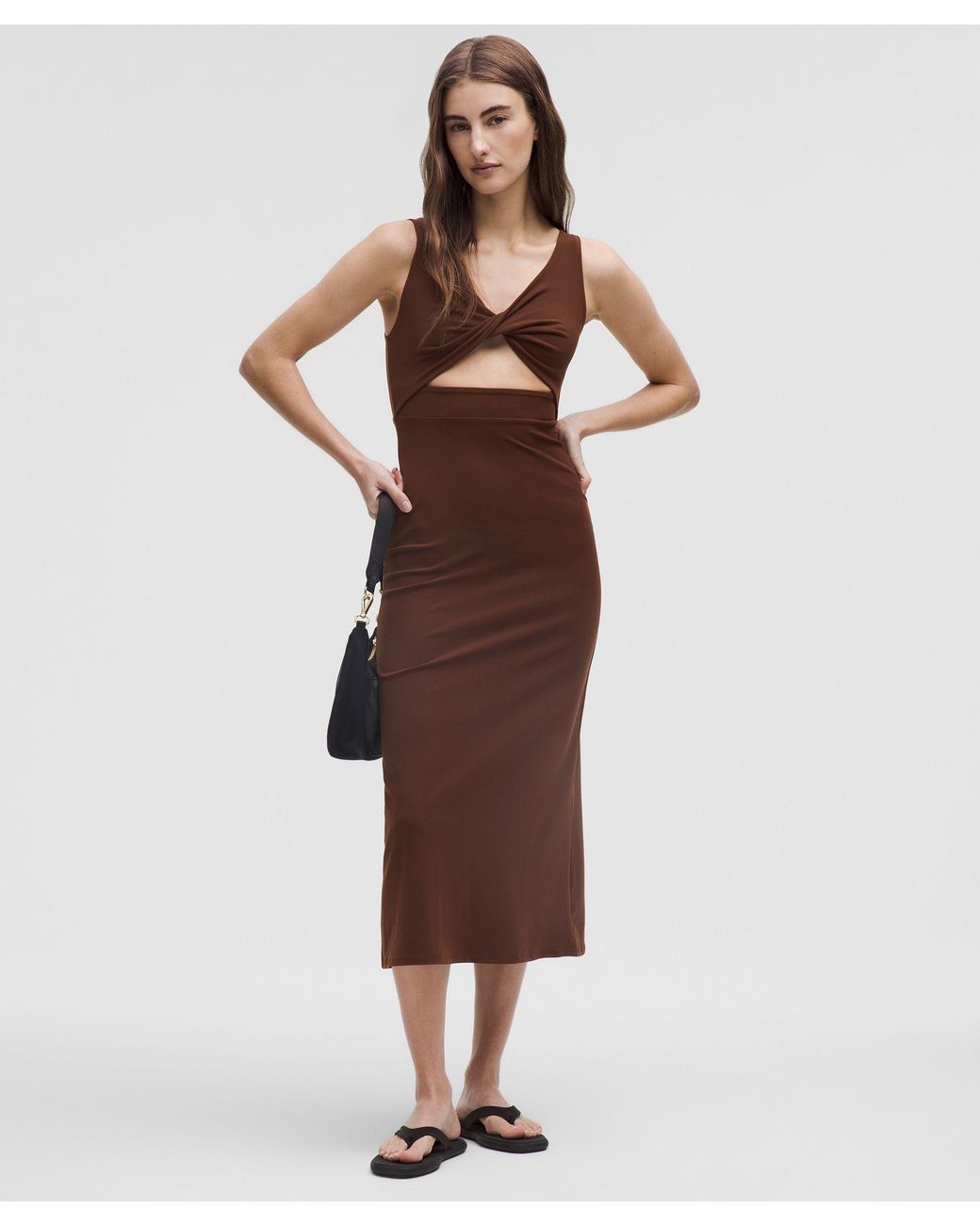 【lululemon】ソフト☆Nulu Twist-Front Midi Dress☆ワンピース Lululemon Nulu Twist-Front Midi Dress - Black - lulu fanatics