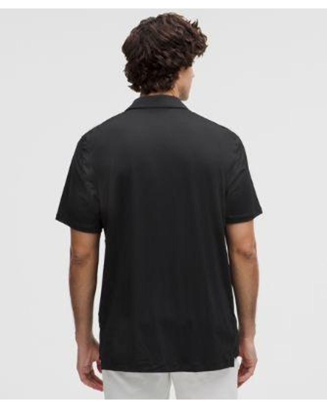 lululemon athletica Black Logo Sport Polo Short Sleeve for men