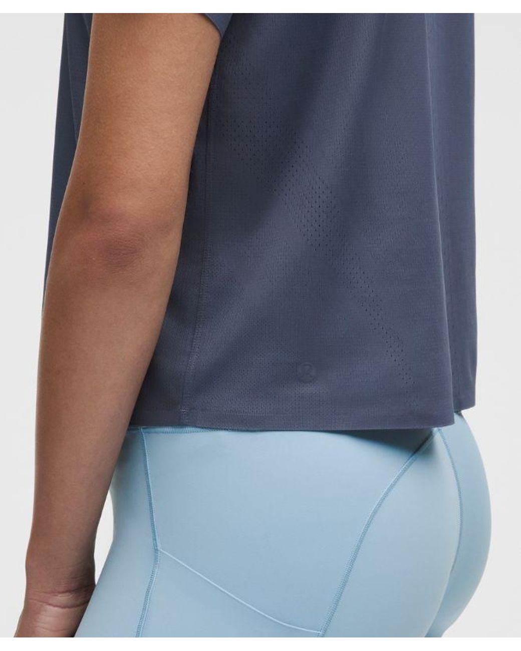 lululemon athletica Blue Fast And Free Short-Sleeve Shirt