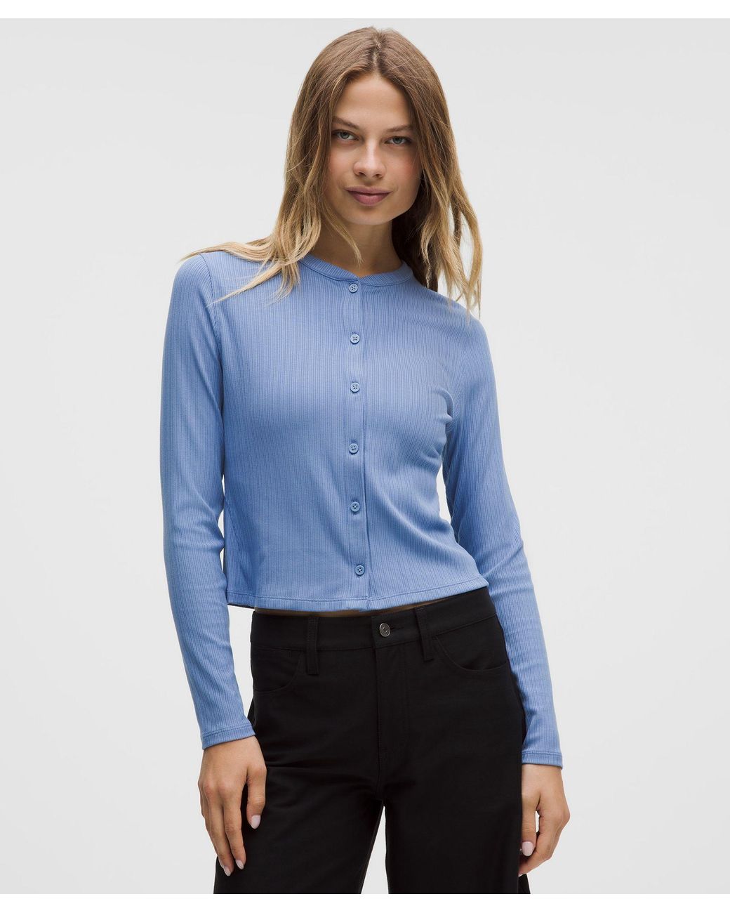 Micro Rib Cardigan lululemon Hold Tight Micro-Rib Cardigan in Blue | Lyst