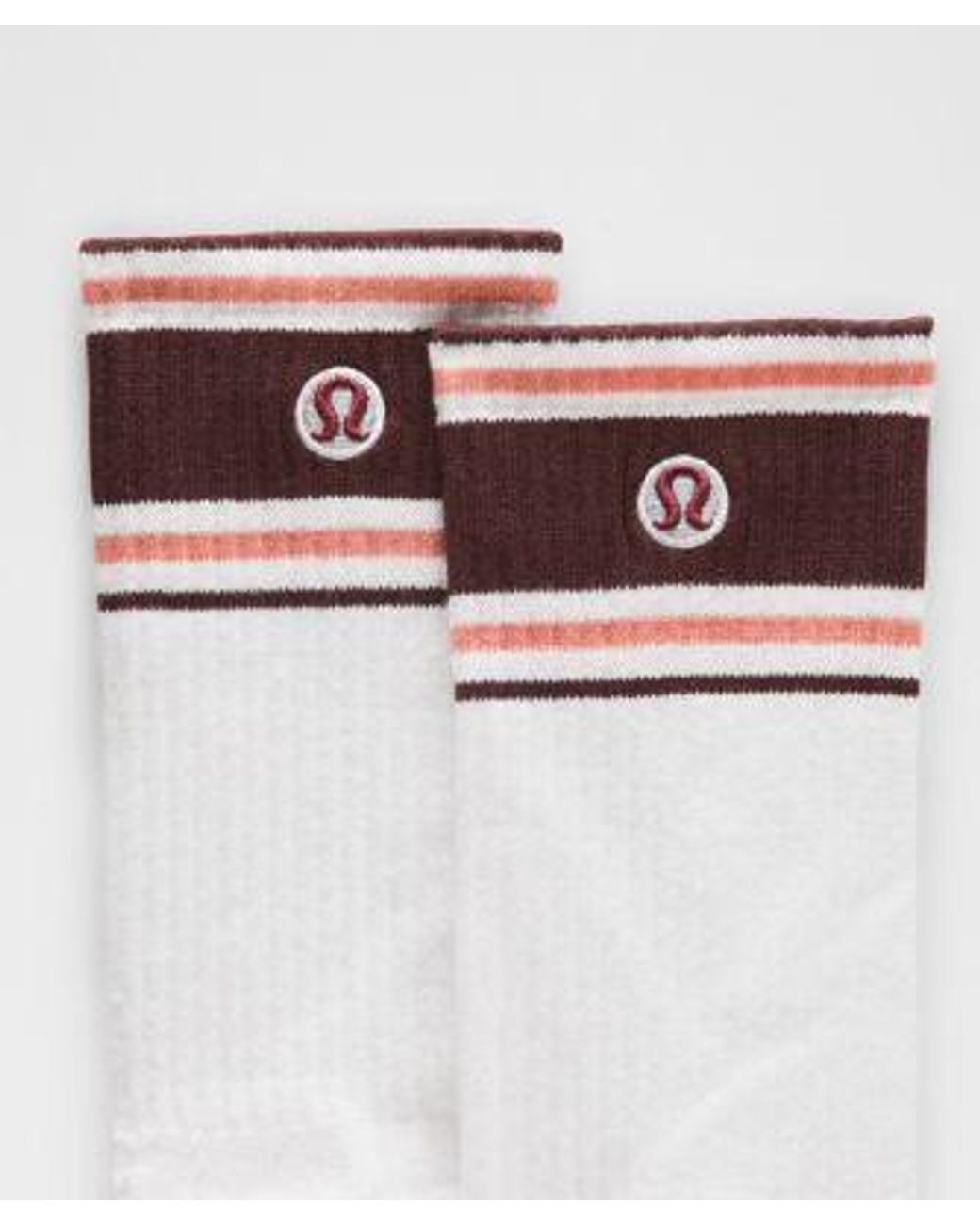 lululemon athletica White – Daily Essential Crew Socks Retro Stripe – – Size Large