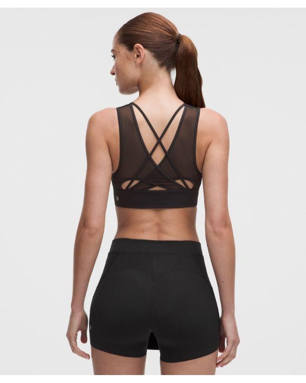 lululemon athletica Black Mesh Crossback Sports Bra