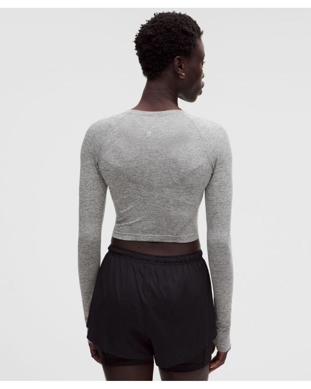 lululemon athletica Gray Swiftly Tech Cropped Long-Sleeve Shirt 2