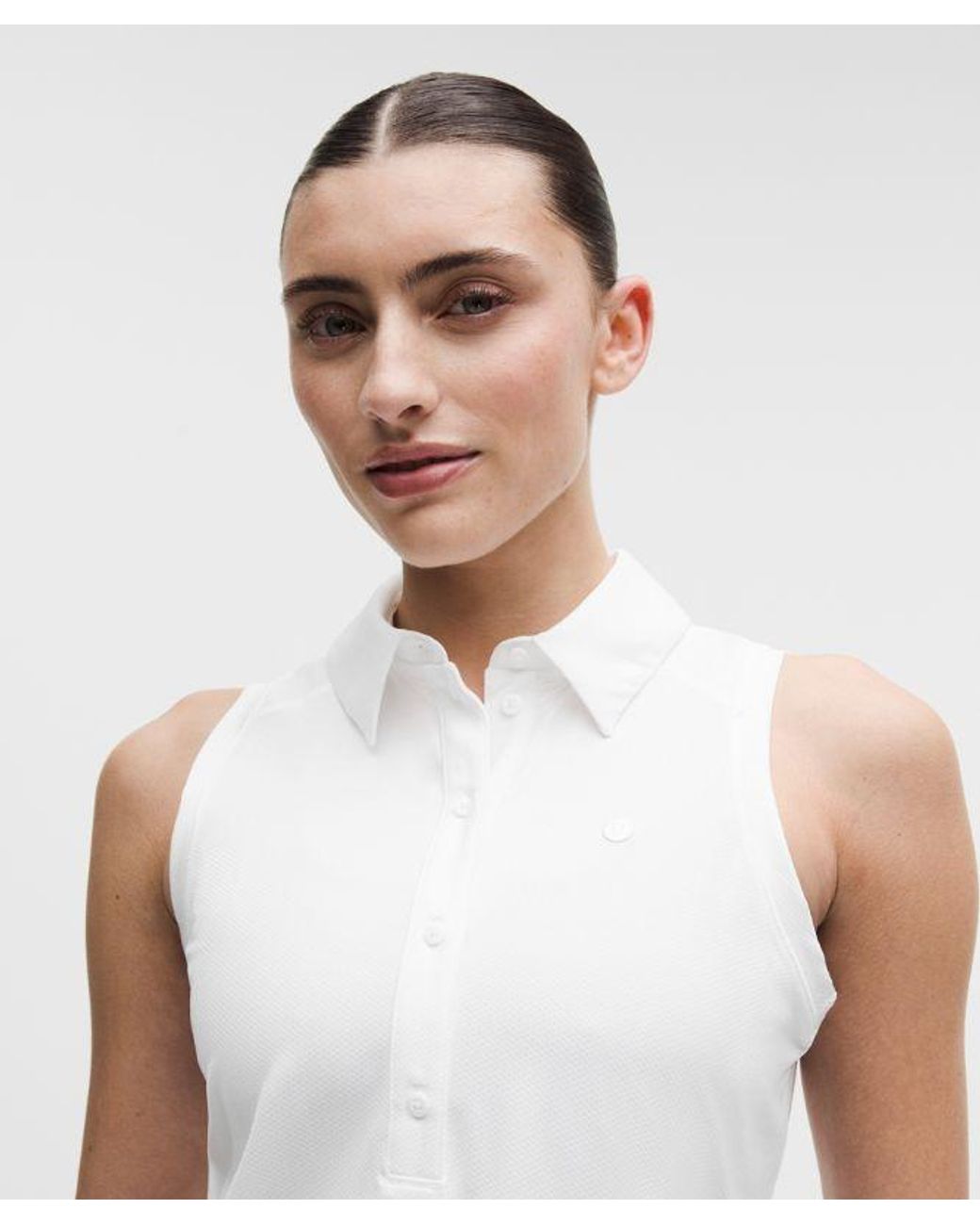 lululemon athletica White Quick-Dry Sleeveless Polo Shirt