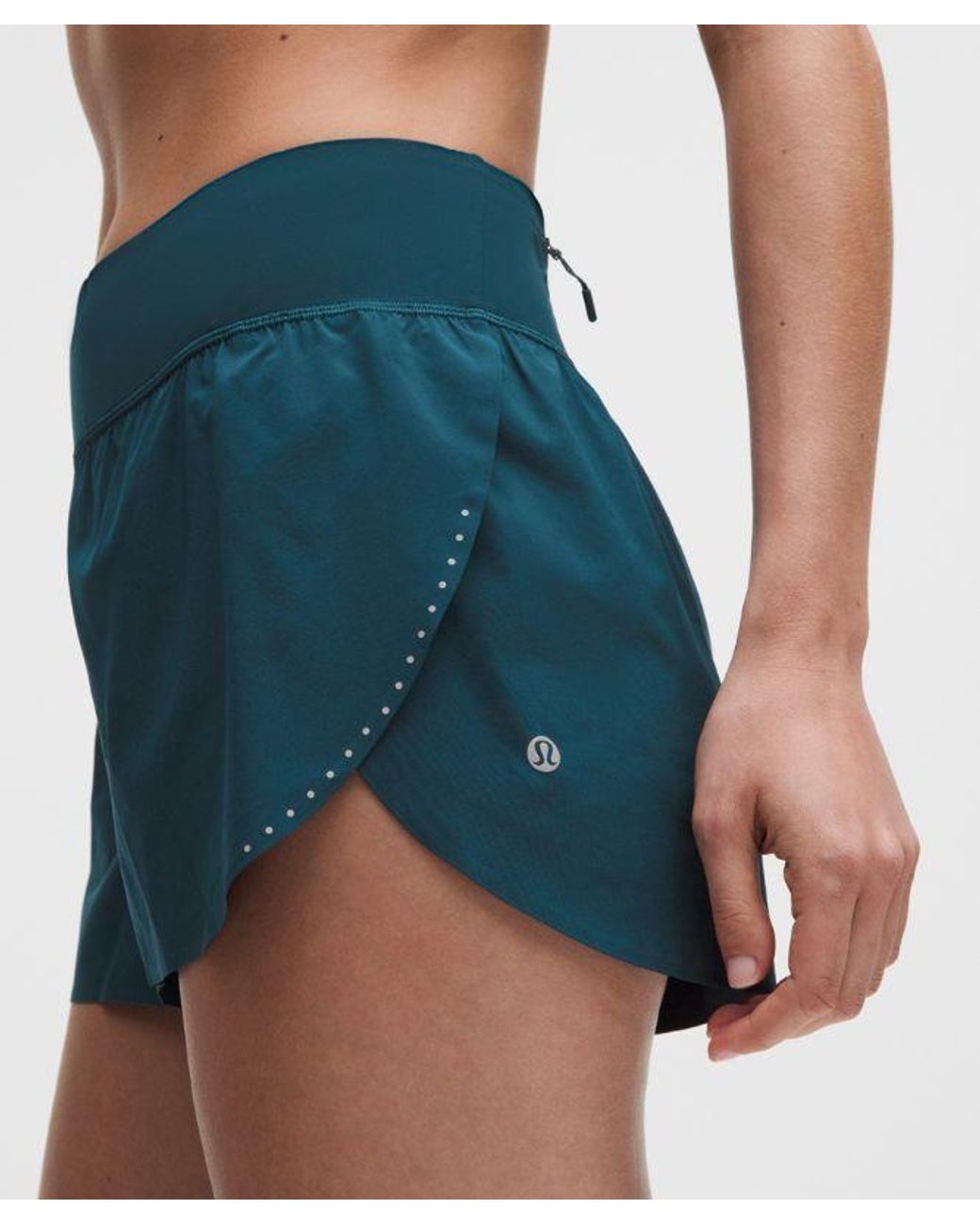 lululemon athletica Blue – Fast And Free Mid-Rise Split Shorts Design – 3" – – Size Large