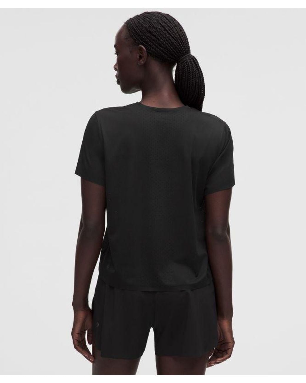 lululemon athletica Black – Fast And Free Short-Sleeve Shirt – – Size Large