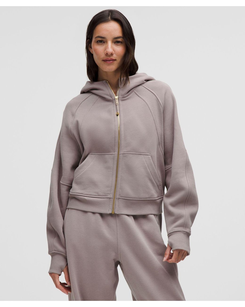 新品未使用 ルルレモン Scuba Oversized Full Zip S Lululemon Scuba Oversized Full Zip - Lunar Rock - lulu fanatics