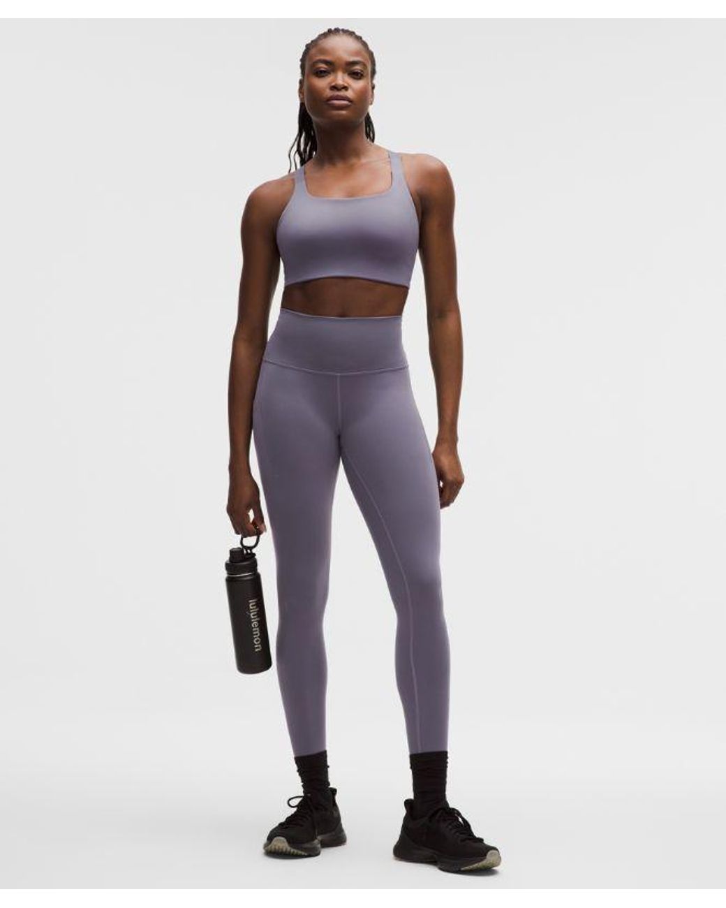 lululemon athletica Purple – Ultralu Square-Neck Workout Sports Bra Medium Support, D/Dd Cup – – Size 10