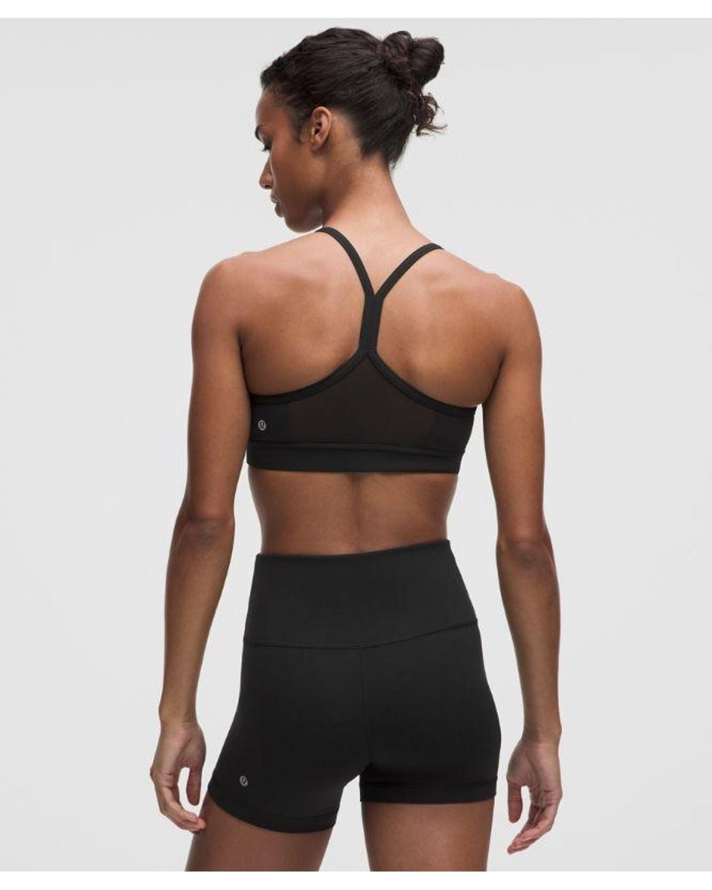 lululemon athletica Black Flow Y Mid-Support Bra