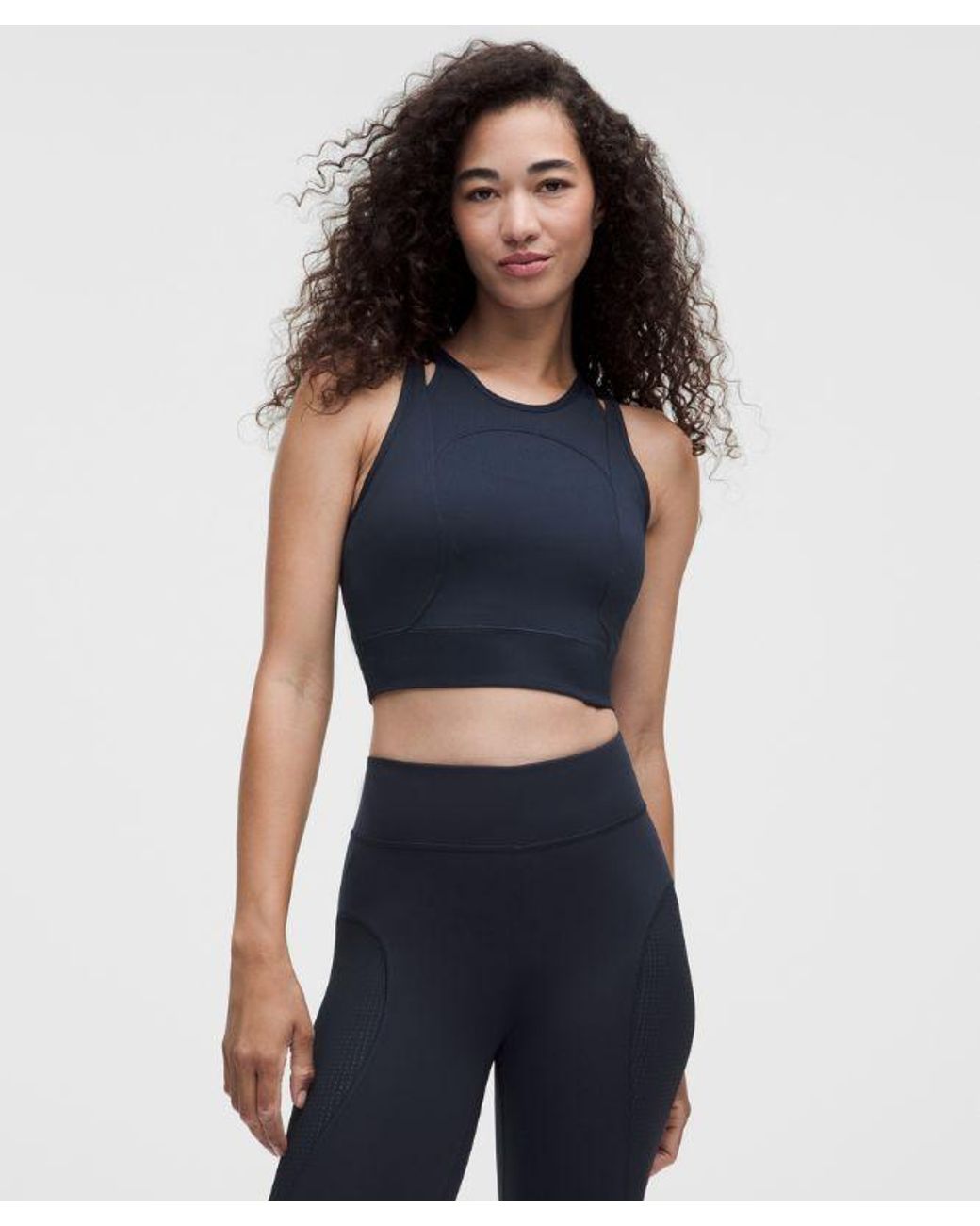 lululemon athletica Blue – Mesh Cut-Out Cropped Tank Top Slnsh Collection – – Size Large