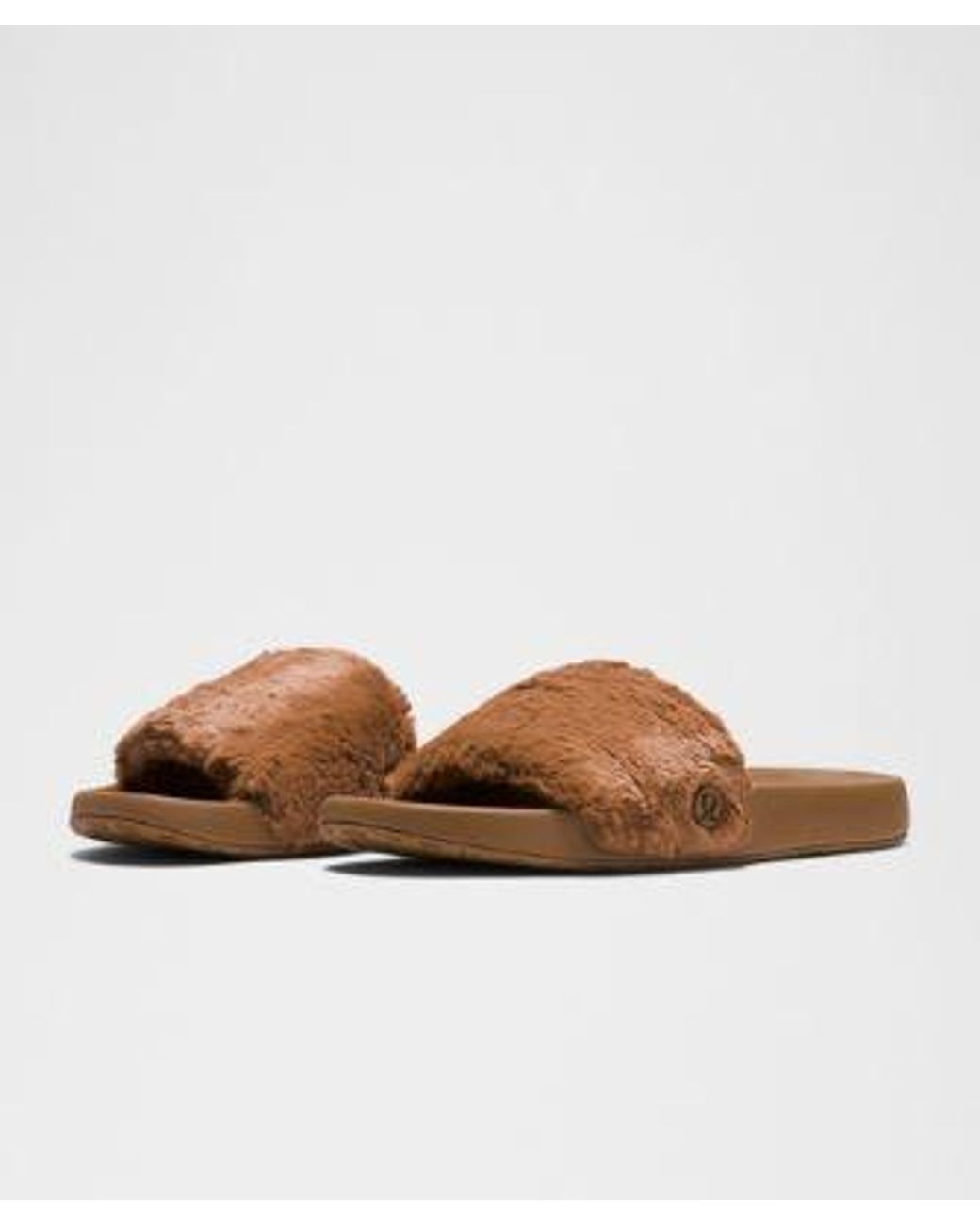 lululemon athletica Natural – Restfeel Faux Fur Slides – – Size 14