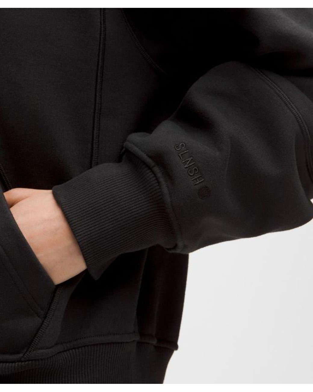 lululemon athletica Black – Cotton Fleece Relaxed-Fit Half Zip Sweatshirt Slnsh Collection – – Size Large