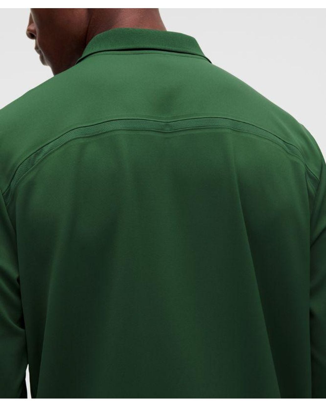 lululemon athletica Green – Showzero Classic-Fit Long-Sleeve Polo Shirt Mesh Panel – – Size Large for men