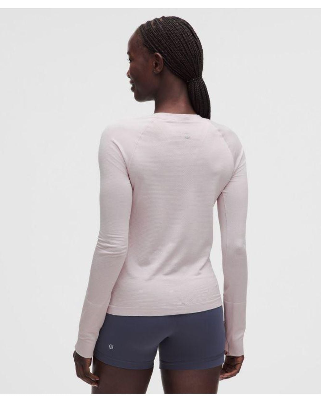 lululemon athletica White – Swiftly Tech Long-Sleeve Shirt 2.4 Waist Length – /Pastel – Size 4