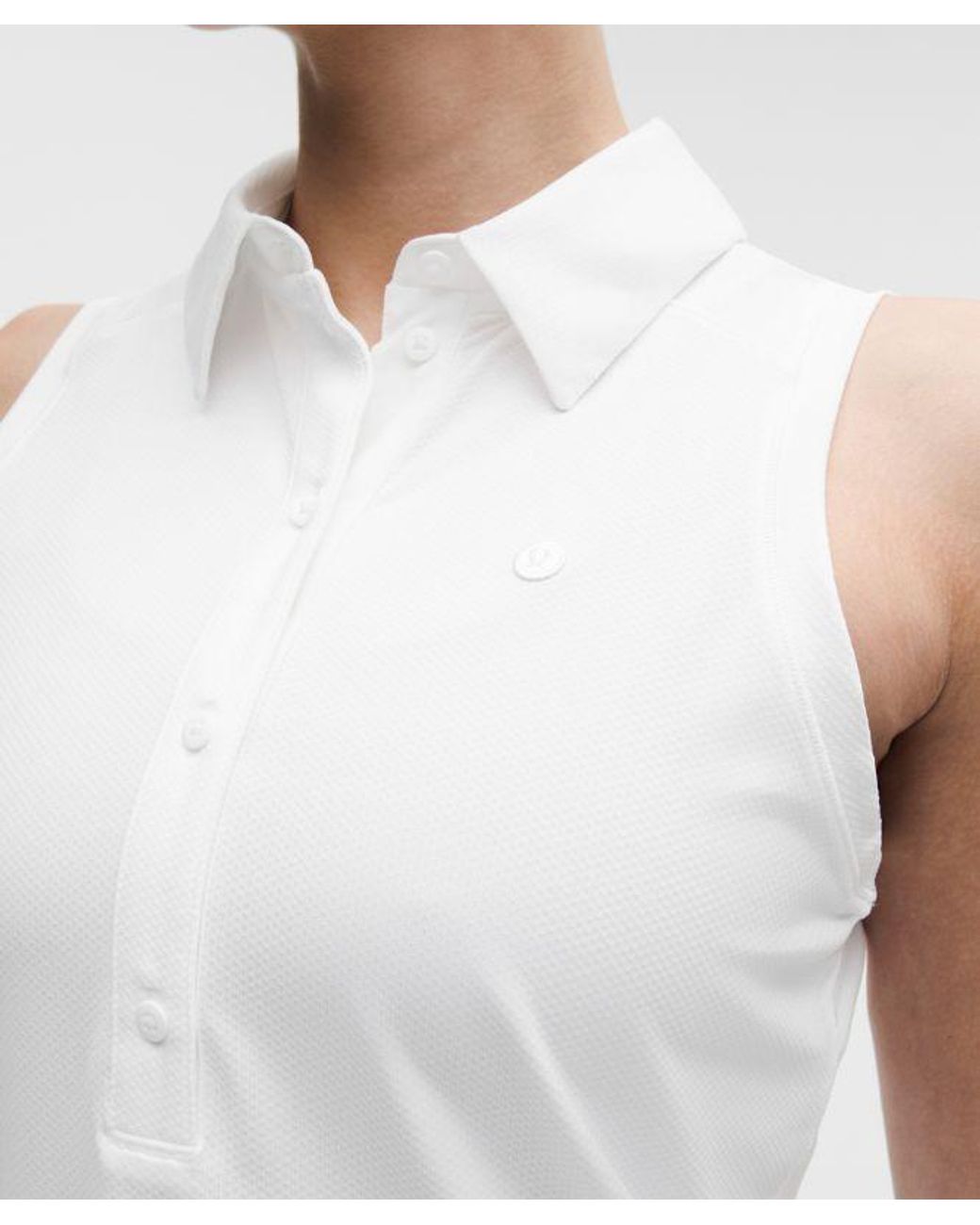 lululemon athletica White Quick-Dry Sleeveless Polo Shirt