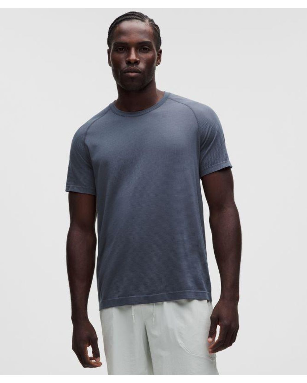 lululemon athletica Blue Metal Vent Tech Short-Sleeve Shirt for men