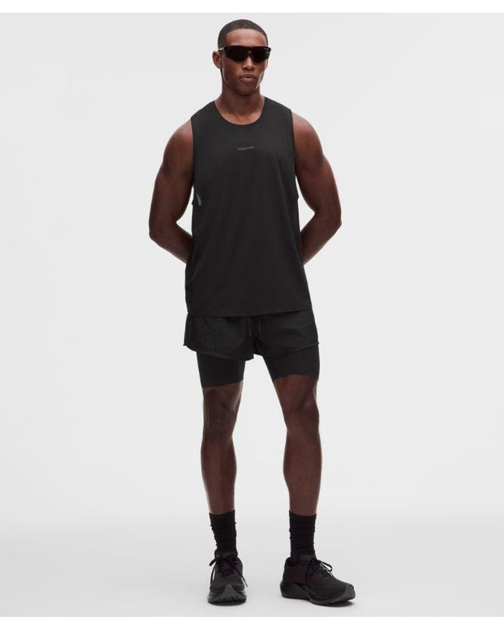 lululemon athletica Black – Fast And Free Half Tights Design – 8" – – for men