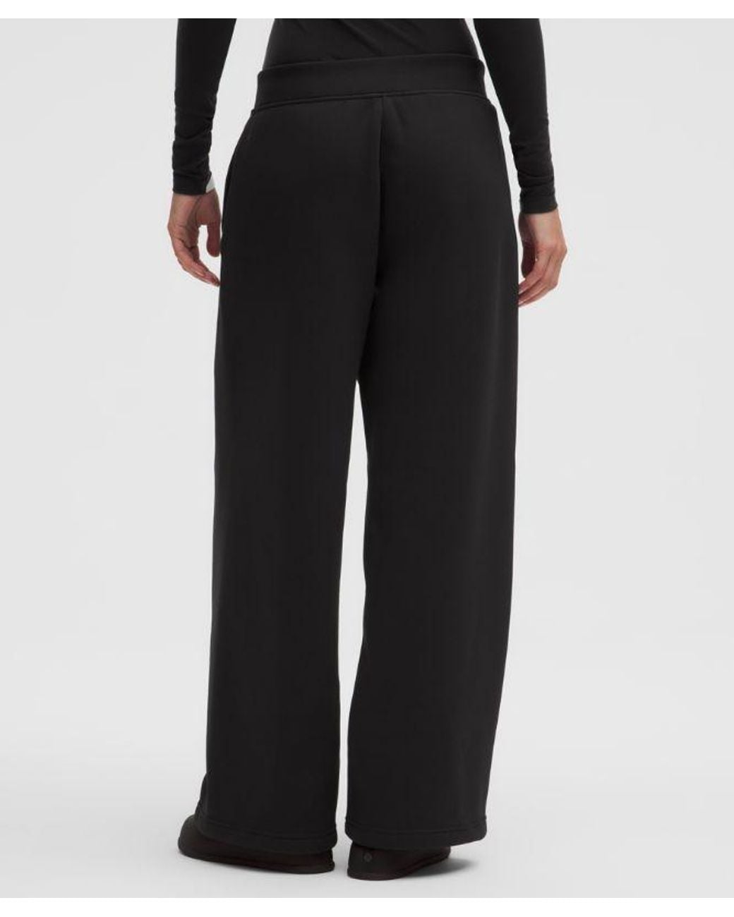 lululemon athletica Black – Big Cozy Ultra-Oversized Wide-Leg Pants Regular Wordmark – – Size Small